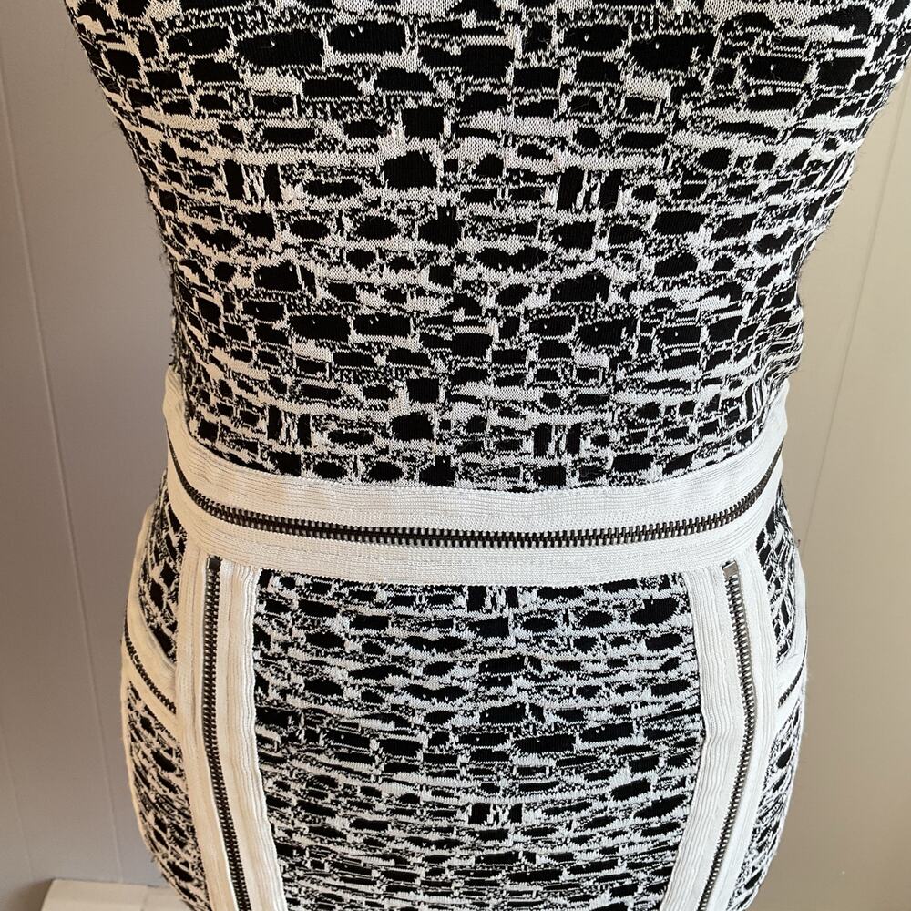 Marchesa Voyage Dress Multi Zipper Black and White Mini Dress Size XS - Picture 2 of 10